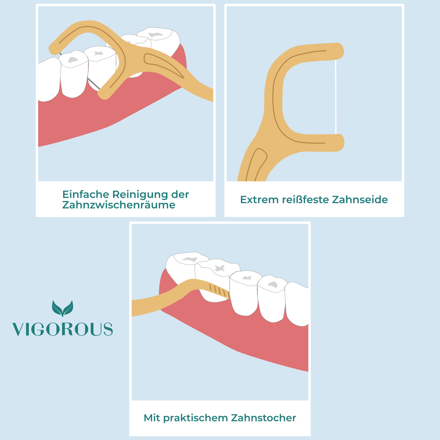 Nachhaltige Zahnseidesticks